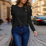 Elegant Puff Sleeve Knit Top