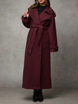 Wool Blend Double-Breasted Trench