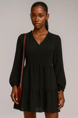 Elegant Chiffon V-Neck A-Line Dress