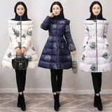 Women's Floral Quilted Winter Coat-1
