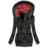 Stylish Hooded Zip-Up Jacket for Winter-Black-1
