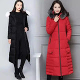 Winter Hooded Long Down Jacket for Women-1