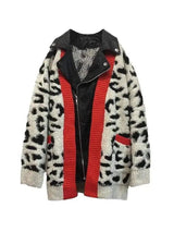 Leopard Print Faux Fur & Leather Jacket-Apricot-1