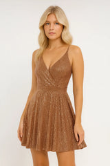 Glam Sequin Surplice Dress