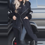 Chic Hooded Longline Splice Coat