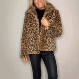 Chic Leopard Faux Leather Jacket