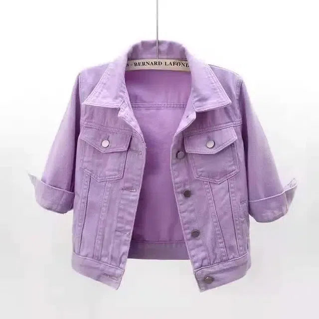 Classic Denim Jacket – Timeless and Versatile for All Seasons-Purple-7