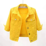Classic Denim Jacket – Timeless and Versatile for All Seasons-Yellow-6
