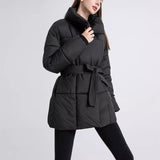 Women's Winter Plaid Lapel Coat – Thick Loose Outerwear with Lace-Up Design | Cozy & Stylish Jacket-1