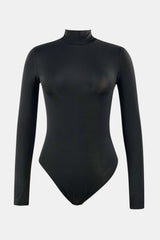 Mock Neck Long Sleeve One-Piece Swimwear-4