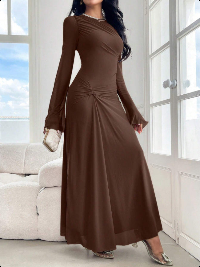 Effortless Elegance Trumpet Sleeve Dress