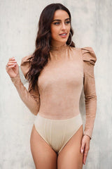 Mock Neck Puff Sleeve Bodysuit-4