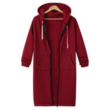 Hooded Fleece Longline Jacket