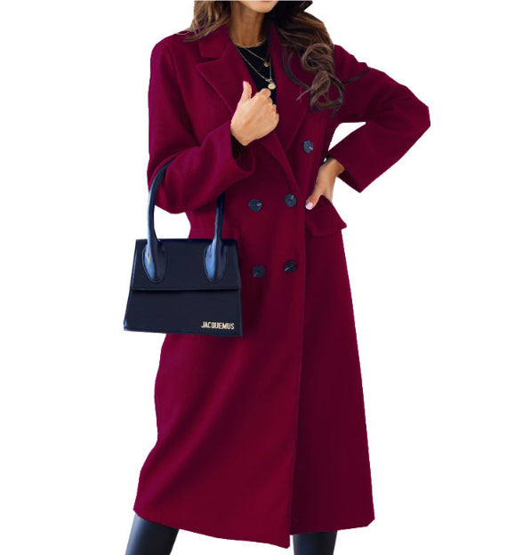 Chic Double-Breasted Wool Coat