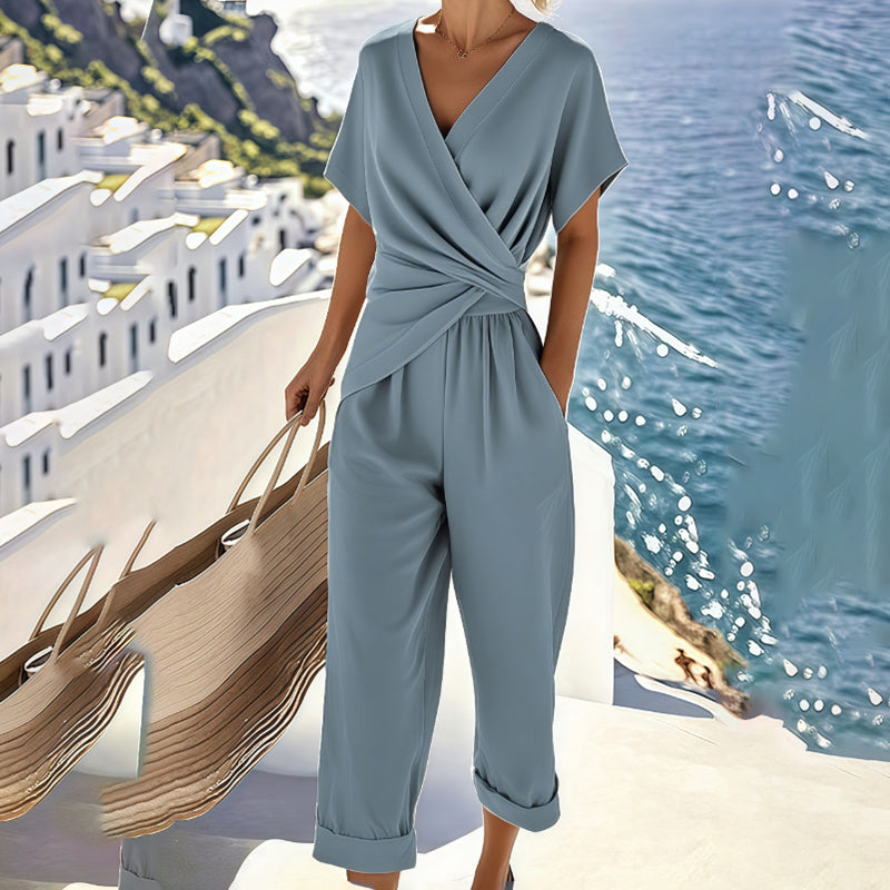 V-Neck 2-Piece Lounge Set