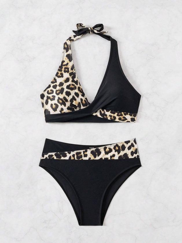 Women's Two-Piece Casual Swimsuit with Decorative Details – Stylish & Unique