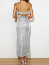 Sequin Cutout Tube Dress-2