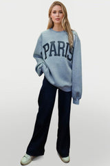 Basic Bae PARIS Round Neck Long Sleeve Air Scuba Sweatshirt-4