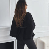 New Stand Collar Batwing Sleeves Cloak Top – Woolen Sweater Jacket with Belt | Elegant & Fashionable Outerwear for Women-5