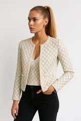 Diamond Stitch Lace Jacket Women