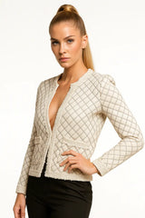 Diamond Stitch Lace Jacket Women
