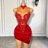 Red Lace Bodycon Dress Luna