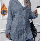 Cozy Hooded Button Cardigan Coat