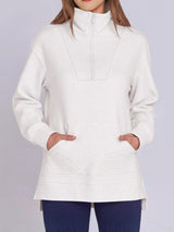 ฺHigh-Low Quarter Zip Long Sleeve Sweatshirt-3