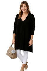 Oversized Black Knit Cardigan for Women