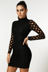 Glittering Hollow Bodycon Dress