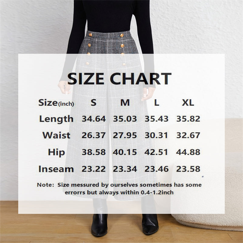 Plaid Wide Leg Office Pants