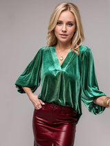 V-Neck Three-Quarter Sleeve Blouse-4