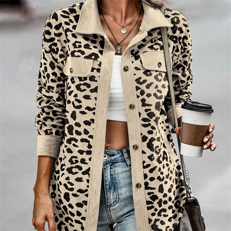 Leopard Print Long Sleeve Jacket