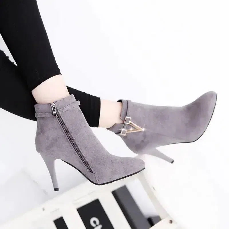 2016 British Martin boots new high heel women boots pure V-Gray-4