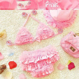 Baby Swimsuit 1 Year Old 2 Children 3 Kids 4 Girls Ins Split-Pink-2