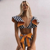 Striped Crop Top & Shorts Set-6