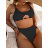 Bikini European And American Bikini High Waist Split Ladies-Black-4