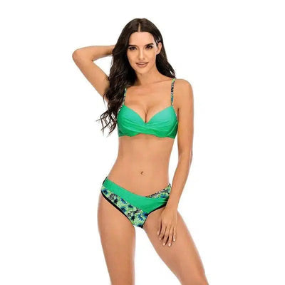 Bikini European And American Hard Bag Split-PrintedGreen-2