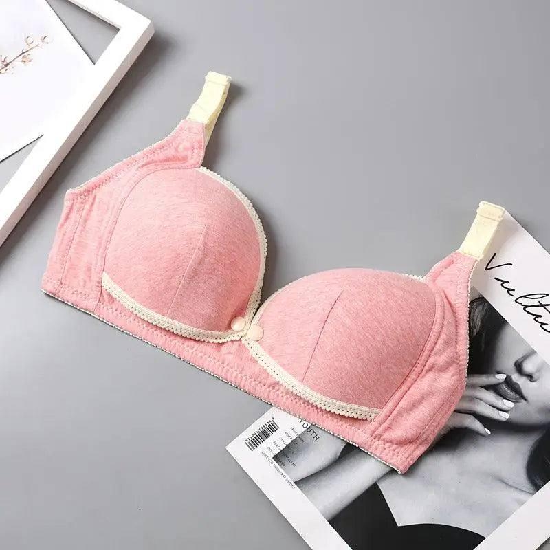 Breastfeeding Bras Maternity Open Nursing Bra for Feeding-Pink-11