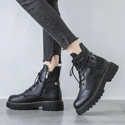 British style Martin boots women thick-soled Harajuku black-2