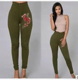 Vibrant Candy-Colored Pencil Pants-Armygreen-6