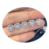 Rhinestone Love Stud Earrings For Women Temperament Fashion Heart-shape Earrings-4