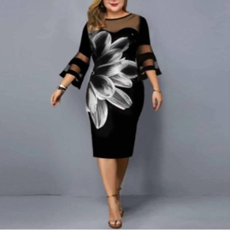 Chic Plus-Size Midi Dress: Elegant & Trendy-6