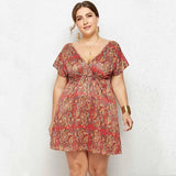 2022 Summer Oversized Dress Women Plus Size Floral Print Dress Ladies Large Size Short Party Dress For Women 3XL 4XL-04-10