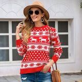 Christmas sweater snowflake pullover women-7