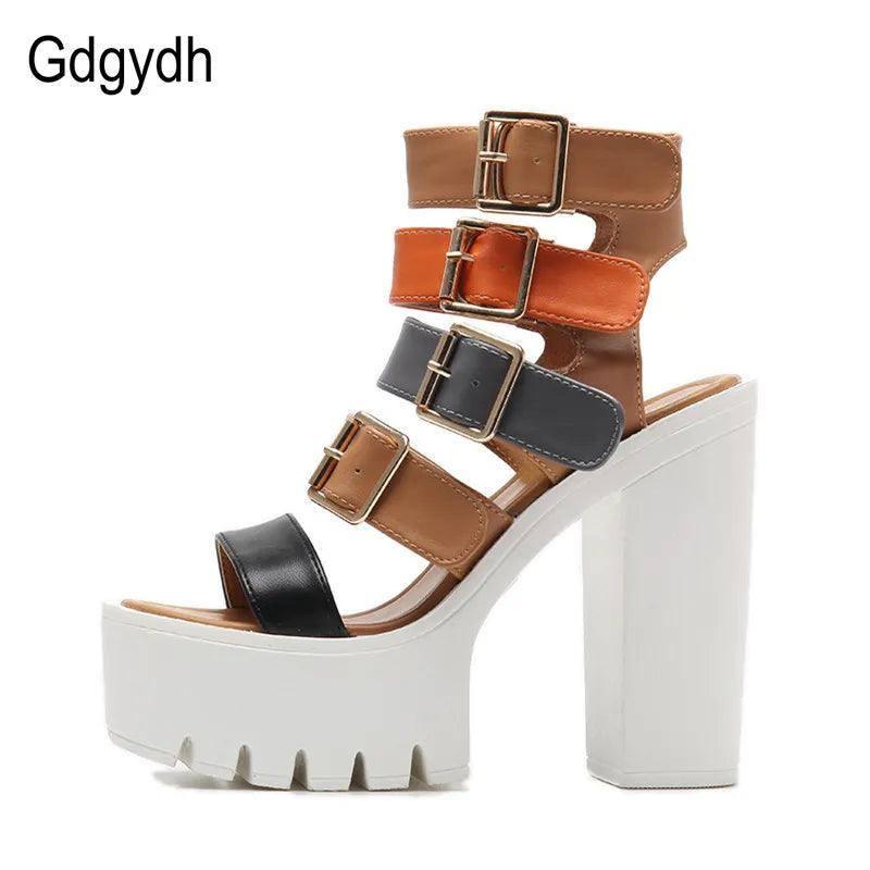 Gdgydh Women Sandals High Heels Summer Fashion-3