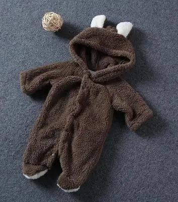 Cute Baby Winter Romper-Brown-4