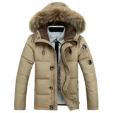 Down jacket men's Korean casual solid color thick down short-Khaki-2