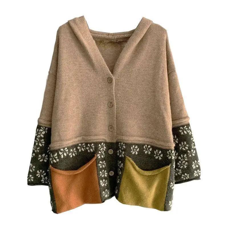 Early Autumn Jacquard Knitted Cardigan Women's Coat-3