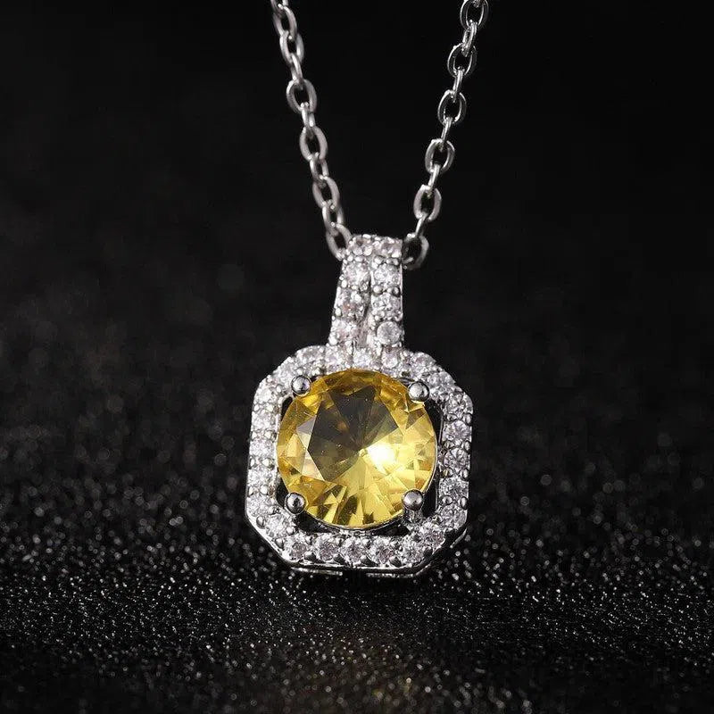 Perfume Bottle Pendant Necklace Women's Full Diamond-5